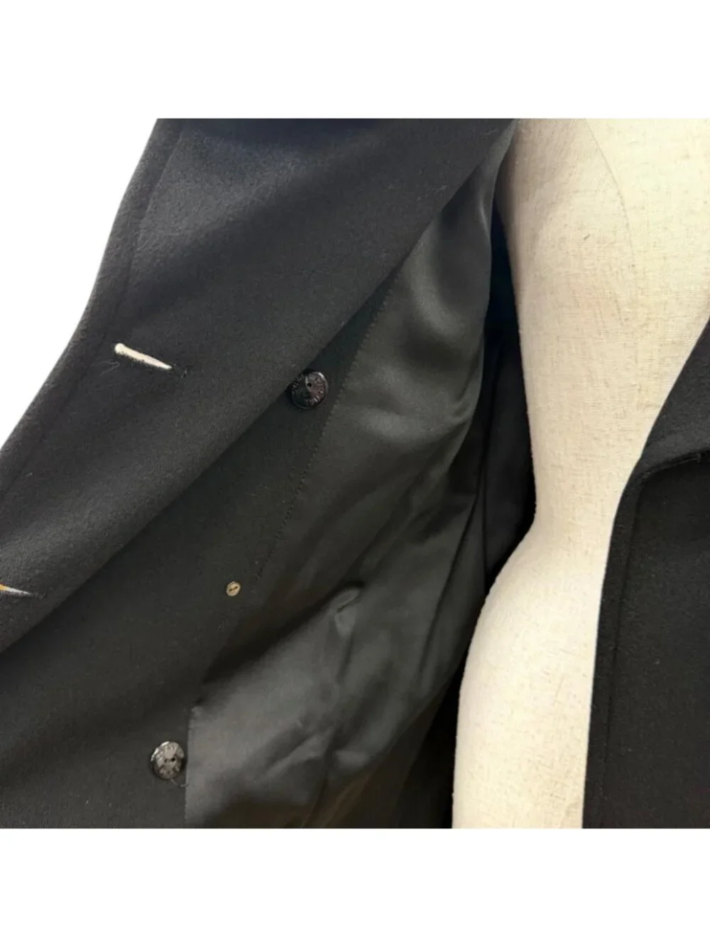 Chanel Cashmere CC Logo Button Long Length with Belt Coat Black 40